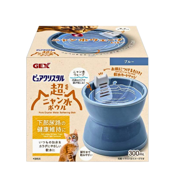 Gex Bowl Pure Crystal Dish w/Water Softener Cartridge Blue Gex Bowl Pure Crystal Dish w/Water Softener Cartridge Blue